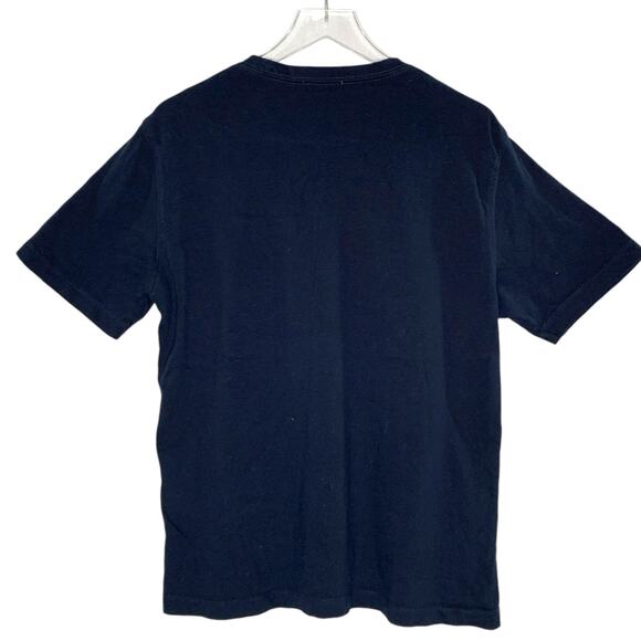 Zara L Mens Retro Blue Skater Tee Shirt Y2K 90s Short Sleeve Crew Neck - Picture 2 of 7